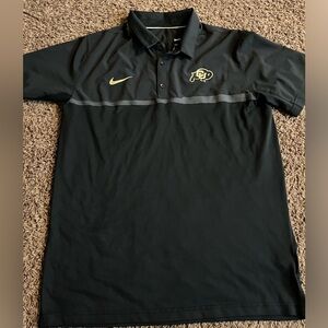 Men’s University of Colorado Buffaloes Nike Dri Fit Polo Size Large Black